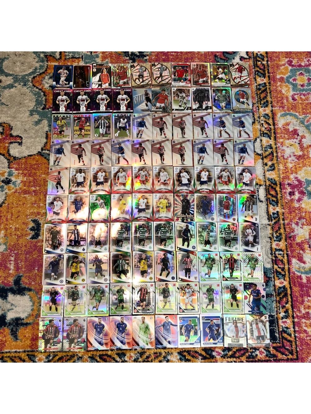 TOPPS CHROME PANINI OPTIC PRIZM SOCCER REFRACTOR XFRACTOR 100 CARD LOT 2024-25